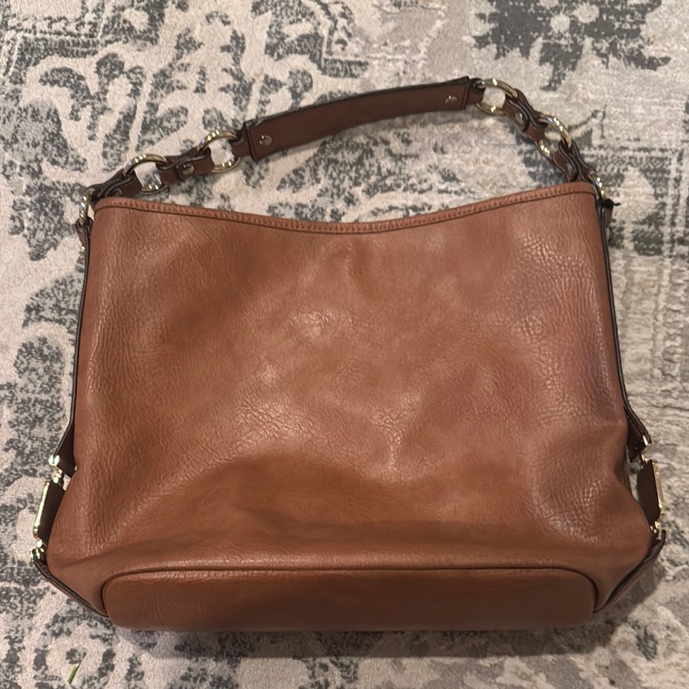 Brown Leather Hobo Shoulder Bag with Curved Handle (5 for $20)